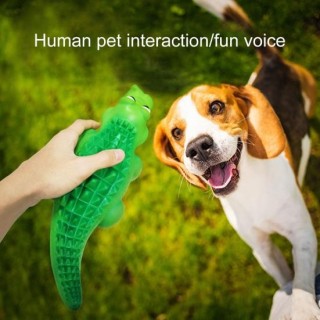 Kauspielzeug für Hunde, Krokodil-Sound, Zahnform, mit Langeweile, Zahnreinigung, erleichtert die Reinigung, Haustierspielzeug