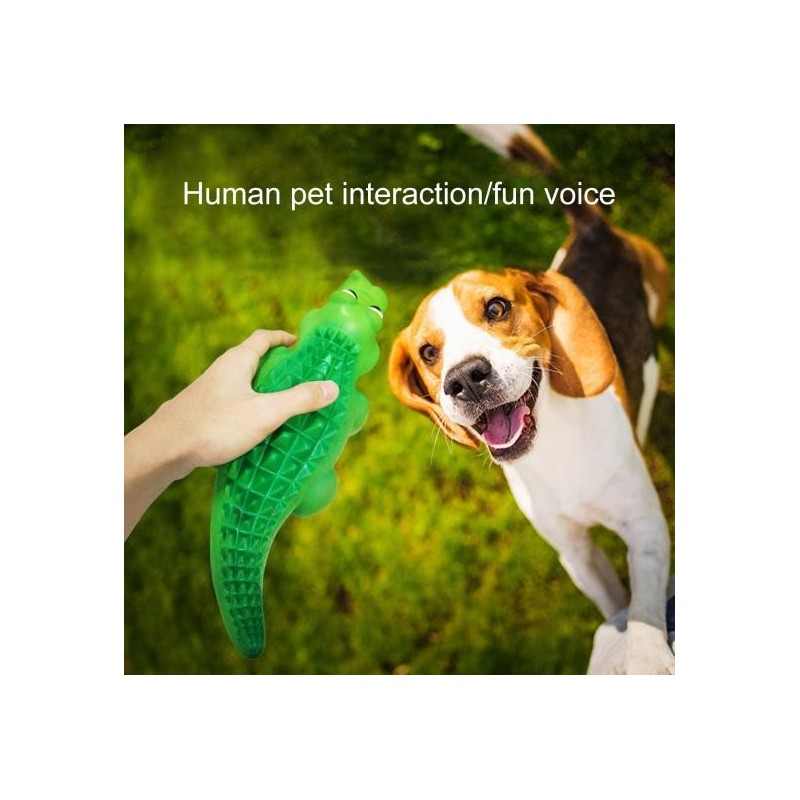 Kauspielzeug für Hunde, Krokodil-Sound, Zahnform, mit Langeweile, Zahnreinigung, erleichtert die Reinigung, Haustierspielzeug