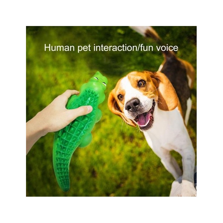Kauspielzeug für Hunde, Krokodil-Sound, Zahnform, mit Langeweile, Zahnreinigung, erleichtert die Reinigung, Haustierspielzeug