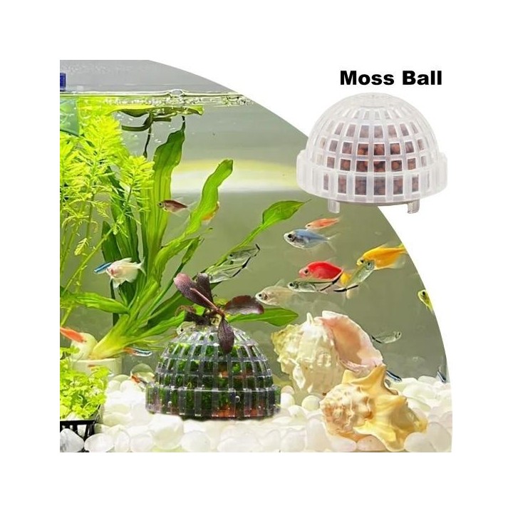 Moos Halbkugel Kolonisation Ball Aquarium Garnelen Fisch Tank Moos Bälle Halter Süßwasser Lebende Pflanzen Gestaltung