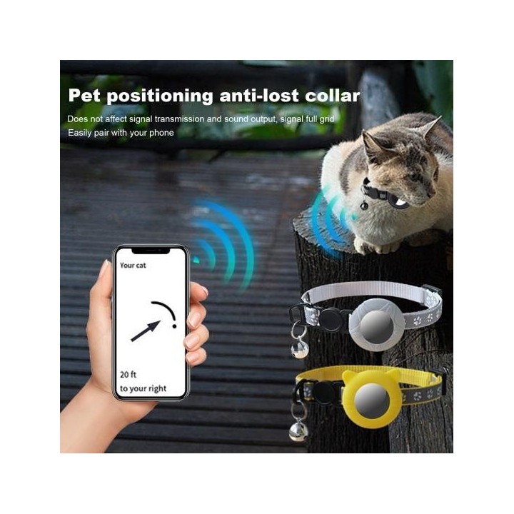 Yousheng Reflektierendes Haustierhalsband, langlebiger, verstellbarer Riemen mit Glöckchenschnallenbefestigung, angenehm zu t