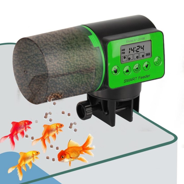 Einstellbarer automatischer Fischfutterspender für Aquarien, 200 ml, 2-in-1, manueller und intelligenter Timer-Futterspender,