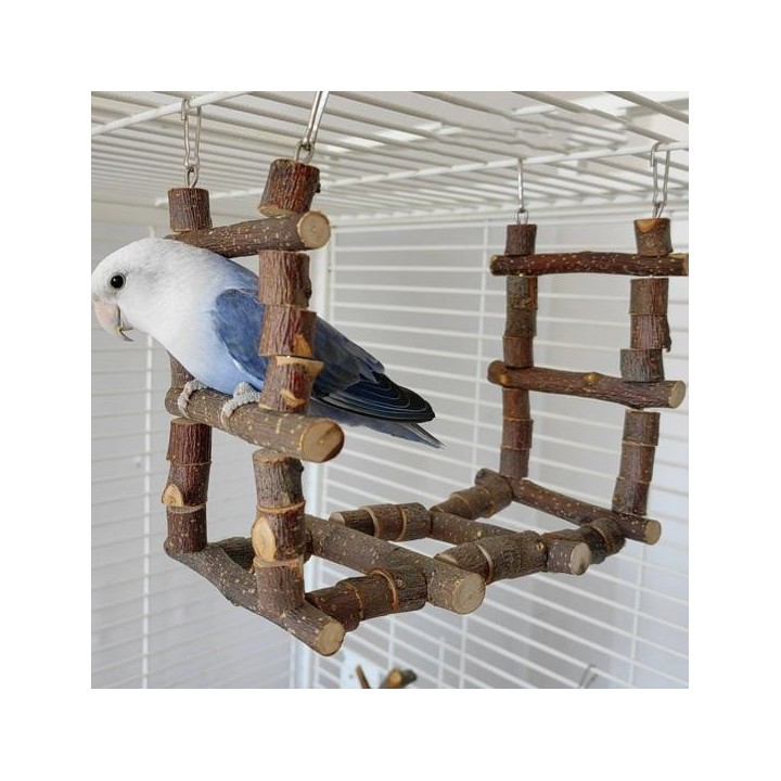 Gute, natürliche und langlebige Vogelständer-Plattform aus Holz für Haustiere, Leiter für Papageien, Trainingsspielzeug für V