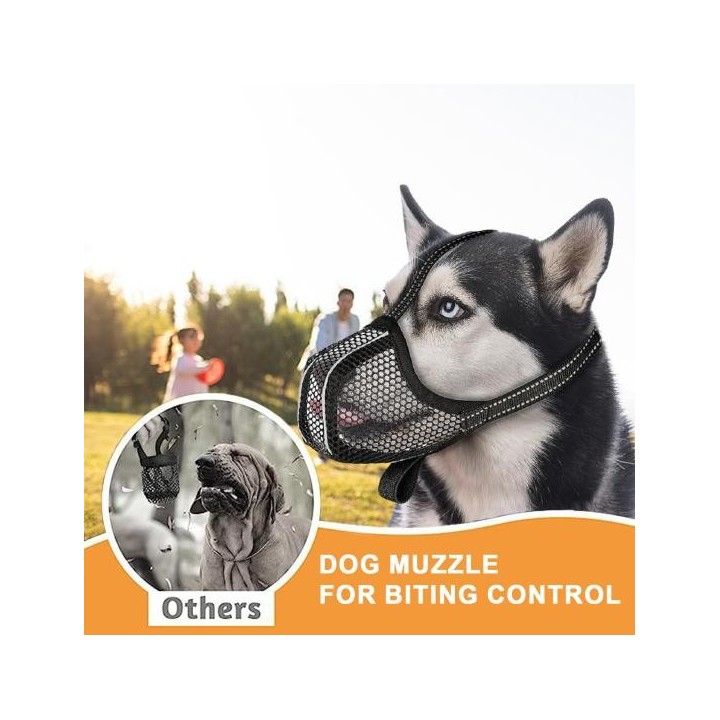 Yousheng Maulkorb für Hunde, verstellbar, atmungsaktiv, aus Mesh, für Haustiere, weich, bequem, Anti-Beiß-Mundschutz für Hund