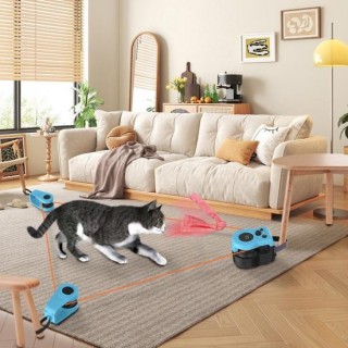 Laufband-Spielzeug für Katzen mit Federn, automatische Steuerung/Fernbedienung, DIY, simuliertes Katzen-/Maus-Jagdspielzeug,