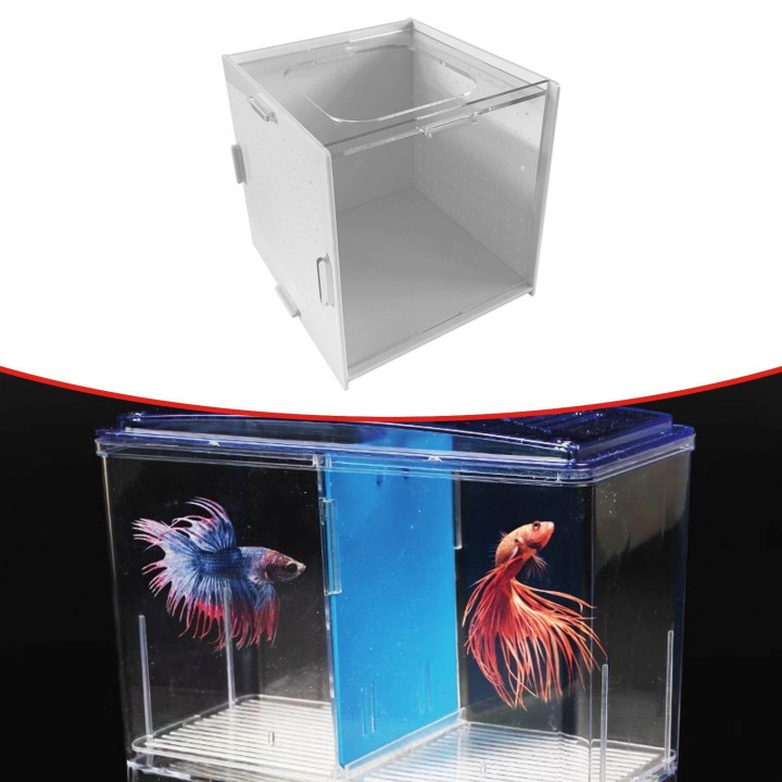Aquarium Breeder Box Fish Isolation Separator Nursery Easy to Install Acrylic Incubator Hanging 10x10x10cm