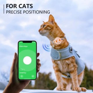 Trackerhalter Haustierhalsband mit Glöckchen, verstellbar, reflektierendes Hunde-/Katzenhalsband mit AirTag-Hülle, GPS-Finder