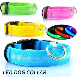LED-Licht, Nachtsicherheit, leuchtendes Blitz-Sporthalsband für Hunde und Katzen, Nylon-Hundehalsband, leuchtend im Dunkeln,
