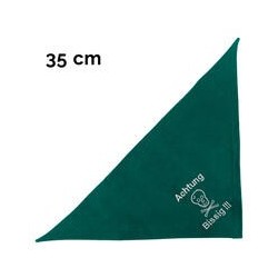 Schecker - Besticktes Halstuch Totenkopf, Achtung Bissig! [35cm - Petrol]