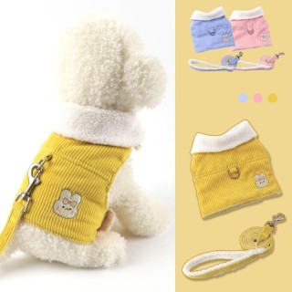 Warmes Hundegeschirr und Leine für den Winter, für Haustiere, Katzen, Welpen, Weste, Kleidung, Mäntel für Chihuahua XS rosa