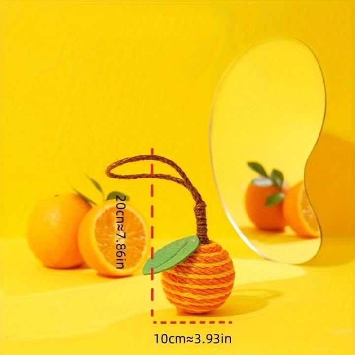 Lustiges Kauspielzeug für Katzen in Fruchtform, interaktiver und langlebiger Sisalball, der Ihre Katze stundenlang beschäftig