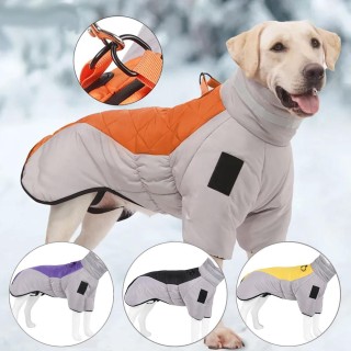 Winterjacke für Hunde, reflektierende Weste mit hohem Kragen, warme Kleidung für große Hunde, wasserdichte, winddichte Hundej