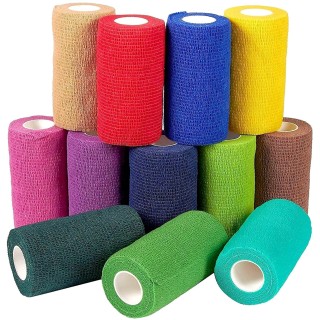 Selbstklebende Bandage, 10 cm, 16 Rollen, für Hunde, Katzen, Pferde, Haustiere, Handgelenke, Knöchelschwellungen, Verstauchun