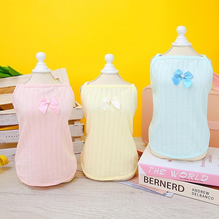 Frühling und Sommer 2023 Hundekleidung Haustierkleidung Teddy eignet sich für Sommerhaus-Sling-Haustierkleidung. S rosa