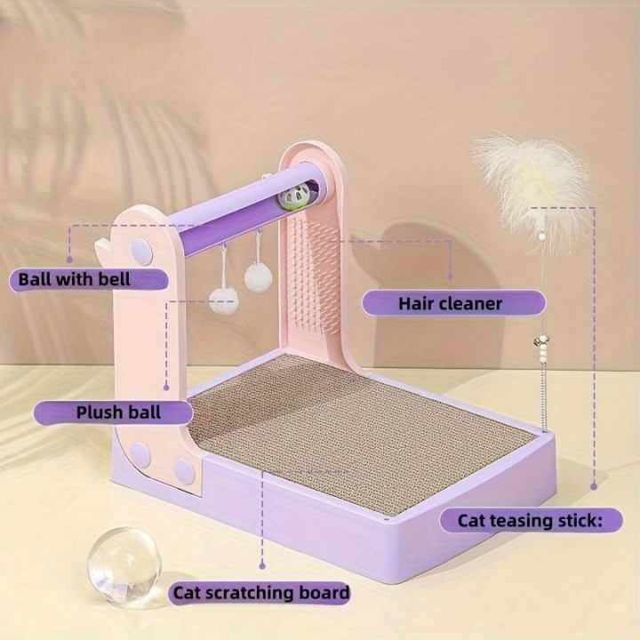 Strapazierfähiges Kratzbrett aus Wellpappe mit Krallenschleifer, Katzenspielzeug zum Kratzen und zur Unterhaltung von Katzen