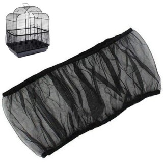 1 Stück Vogelkäfig-Abdeckung aus Nylonnetz – weicher, leicht zu reinigender und luftiger Stoff M schwarz