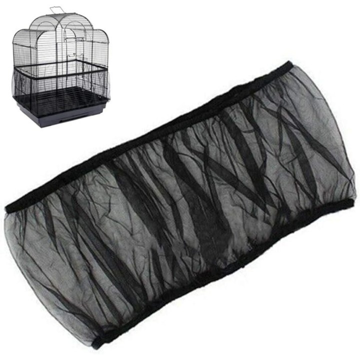 1 Stück Vogelkäfig-Abdeckung aus Nylonnetz – weicher, leicht zu reinigender und luftiger Stoff M schwarz