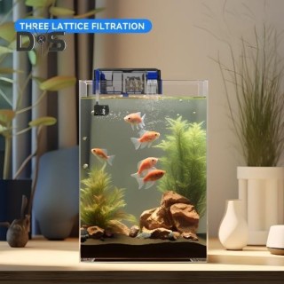 Aquarienfilter, Mehrschichtiger Aquariumfilter mit Wasserfall-Sauerstoffanreicherung, leiser Betrieb, Filtersystem für 50-l-/