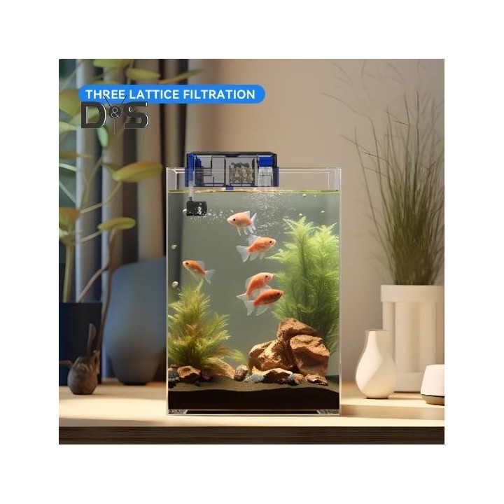 Aquarienfilter, Mehrschichtiger Aquariumfilter mit Wasserfall-Sauerstoffanreicherung, leiser Betrieb, Filtersystem für 50-l-/
