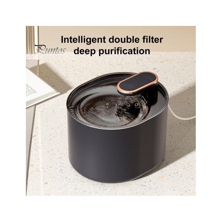 Pet Silent Cat Trinkbrunnen, 3 l Wasserspender, USB-Ladepumpe, Hunde-Haustier-Trinknapf, schnelle Montage, 3 Schichten Filter