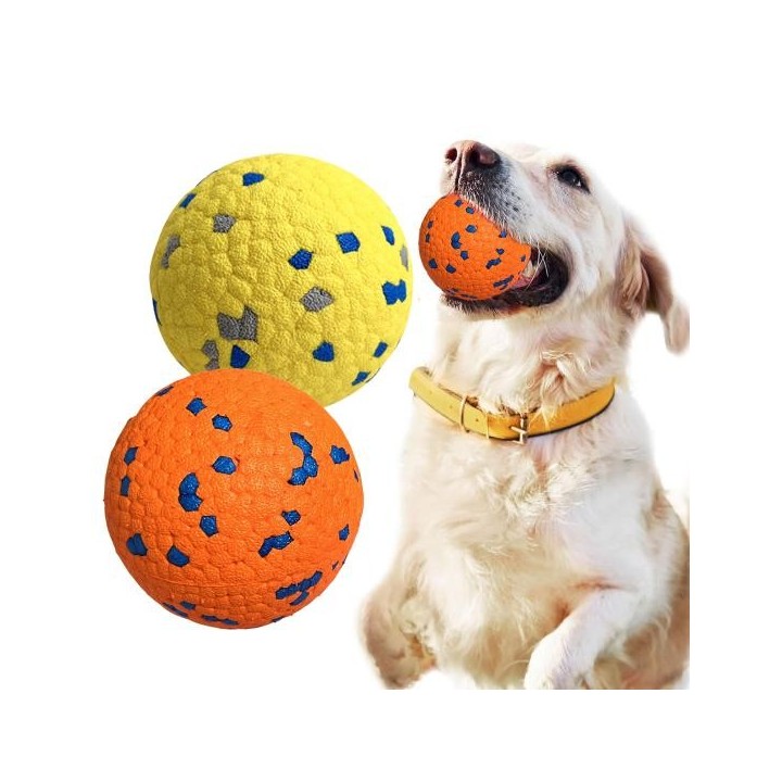 2Pcs Haustier Spielzeug Biss-beständig Zähne Schleifen Hund Spielzeug Bälle Interaktive Bunte Haustier Kauen Ball Haustier Li