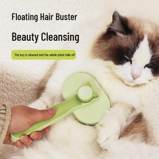 Ein-Klick-Haarentfernungskamm für Katzen und Hunde mit Edelstahlnadeln – Haustierpflegewerkzeug null powder blue