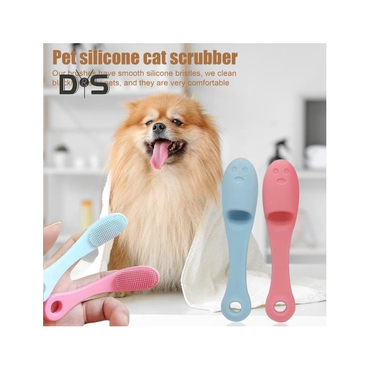 4 Stück Katzenkinnbürste, Silikon-Haustier-Fingerzahnbürste für die Zahnpflege von Haustieren, Katzenkinn-Reinigungsschrubber