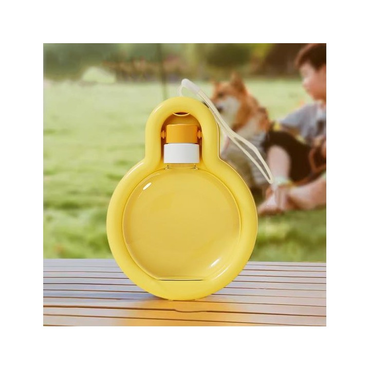 350 ml/500 ml Haustier-Wasserflasche, tragbarer, auslaufsicherer Hunde-Wasserspender mit Schüssel für Reisen, Wandern, Campin