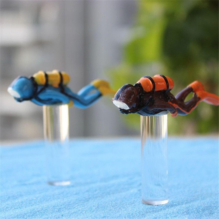 Landscape Diver Model Fish Tank Craft figurines miniature Antique Decoration Aquarium Ornament violett
