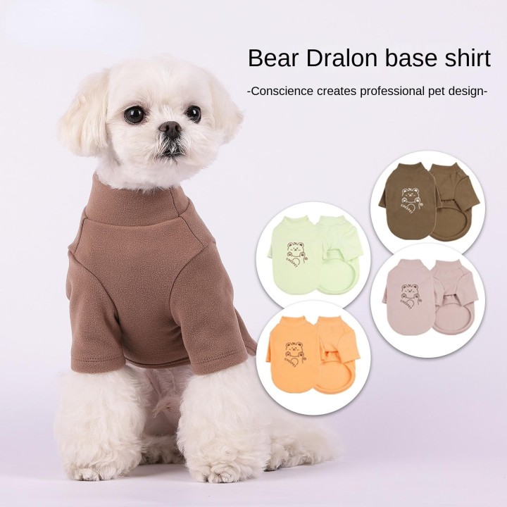 Herbst und Winter Bedruckter Bärenpullover Imitationspelz Warme Hundekleidung Kleiner Hund Untermantel Haustier Zweibeinige K