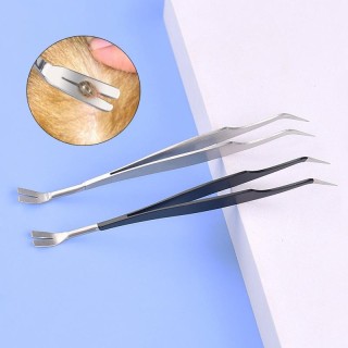 2-in-1-Zeckenentfernungswerkzeug, professionelle Zeckenentfernungspinzette für Menschen und Haustiere, Floh- und Zeckenentfer