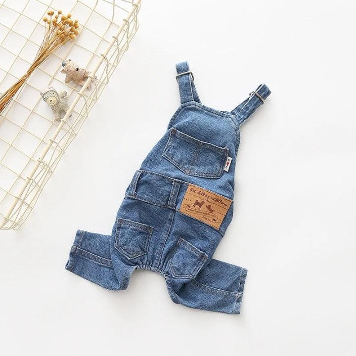Denim-Overall für Haustiere, Jeans-Kleidung für Hunde, Overalls, Haustierkleidung, Mops, französische Bulldogge, Kleidung für