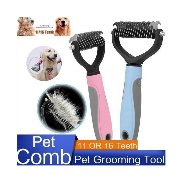 Kamm für Hunde und Katzen, Tierhaarknotenschneider, Fellpflege-Werkzeuge zum Entfernen von Haaren, Haarentferner, Bürste, dop