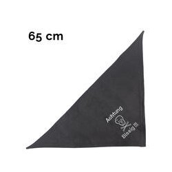 Schecker - Besticktes Halstuch Totenkopf, Achtung Bissig! [65cm - Schwarz]