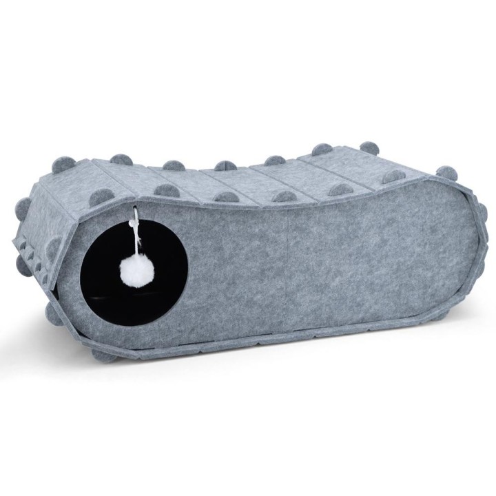 Katzenhöhlenbetten, Haustunnel, Spielbett, stabile Doppelschicht, für Innenkatzen, Nest, kratzfestes Peekaboo-Kätzchenhöhle,