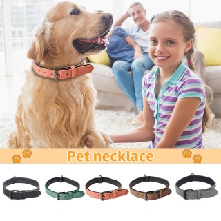 Didog Hundehalsband aus weichem, gepolstertem Leder, atmungsaktiv, strapazierfähig, mit verstellbarer, rostfreier Metallschna