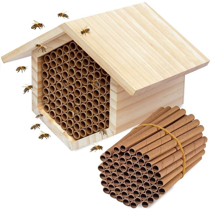 50 Stück Bienenröhrchen aus Karton, Haus, Garten, Bestäuber, Bienenhaus, Neströhrchen, langlebiges Bienenstockhaus, Gartenges