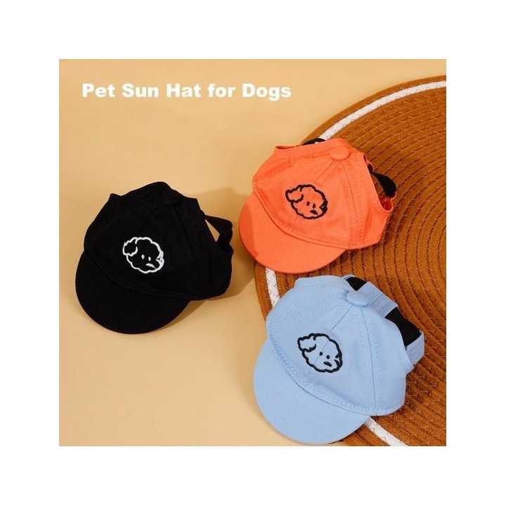 Sonnenschutzhut für Hunde mit Ohrlöchern, Hunde-Baseballkappe, Haustier-Canvas-Hut, Outdoor-Haustier-Visierkappe für Fotos, C