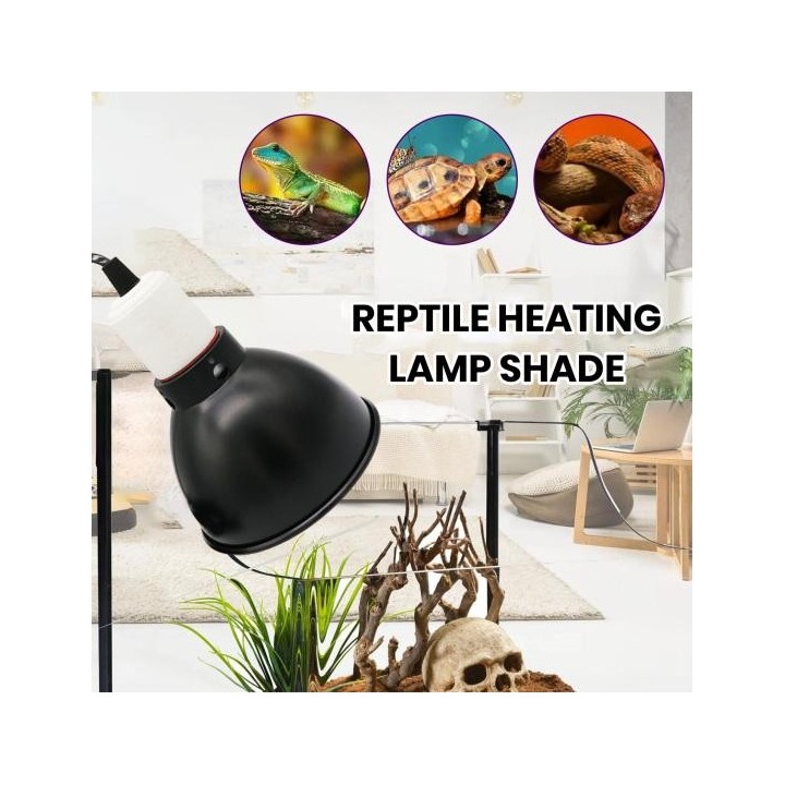 Reptilien-Wärmelampenhalterung, hitzebeständig, universell, einfache Installation, tiefe Kuppel-Reptilienleuchte mit Stromkab