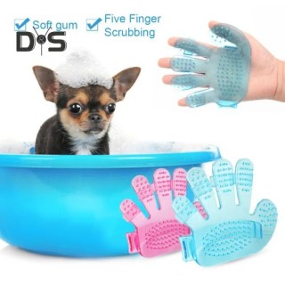 2 Stück Hundebademassagebürste, verstellbares Design, exquisite, gratfreie Fünf-Finger-Shampoo-Beruhigungsbürste, Reinigungsz