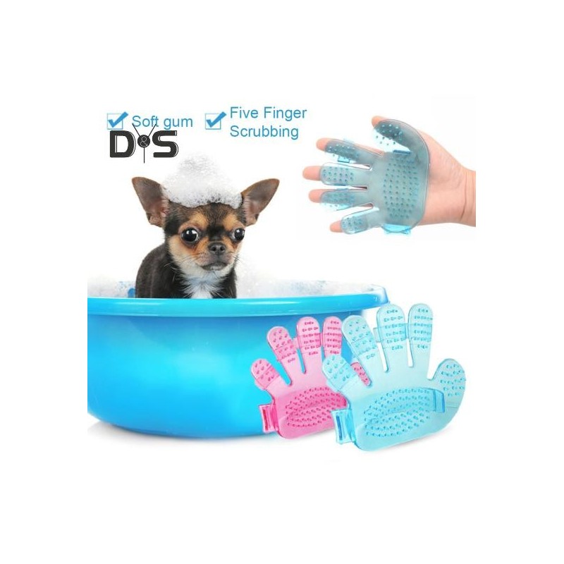 2 Stück Hundebademassagebürste, verstellbares Design, exquisite, gratfreie Fünf-Finger-Shampoo-Beruhigungsbürste, Reinigungsz