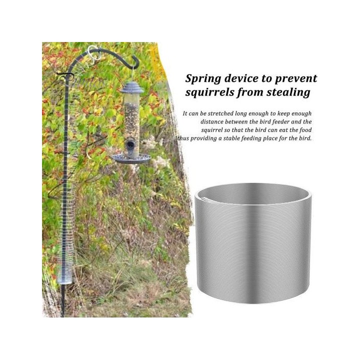 2 Stück Anti-Eichhörnchen-Federvorrichtung, Metall-Vogelfutterspender-Schutz, Eichhörnchen-Schallwand, Schraubenfeder, Eichhö