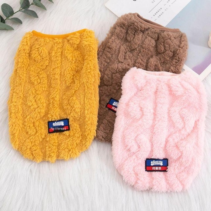 Wende-Fleecepullover für Hunde und Katzen - Haustierbekleidung für Herbst/Winter L rosa