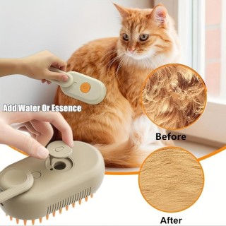 Heißes Angebot Katzendampfbürste Dampfende Hundebürste 3 in 1 Elektrische Spray Katzenhaarbürsten für Massage Hundesalonkamm