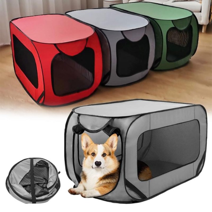 Tragbares großes Hundebett, Pop-up-Hundehütte, für drinnen und draußen, Kiste für Haustiere, Autositz, Zwinger, Katzenbett, S