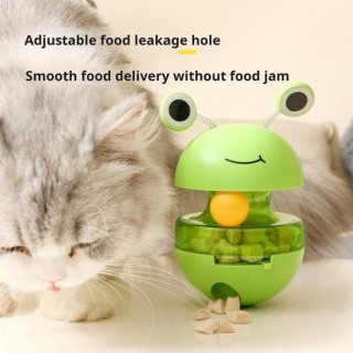 Katzenballspielzeug, langsamer Futterspender, Leckerli-Ball, Katzen-Puzzle-Spender, interaktiver Tumble-Spill-Trainingsball i