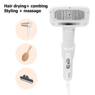 Haustier-Haartrockner-Kamm, einstellbare Temperatur, Massage, Fellpflege, Tierhaarföhn mit Zupfbürste für Katzen und Hunde AU