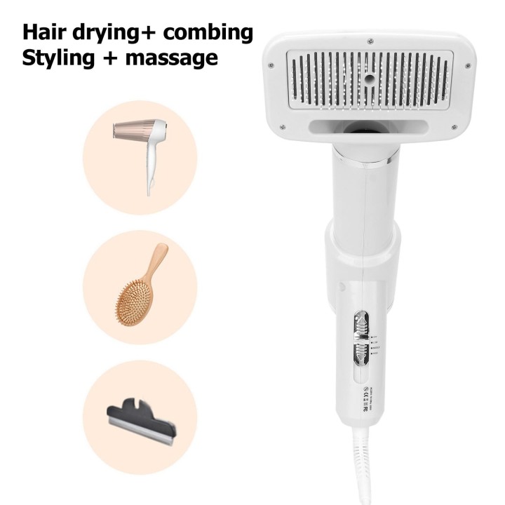 Haustier-Haartrockner-Kamm, einstellbare Temperatur, Massage, Fellpflege, Tierhaarföhn mit Zupfbürste für Katzen und Hunde AU