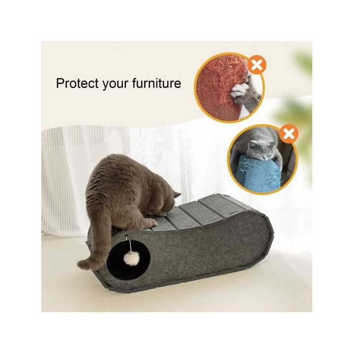 Katzentunnelbett, Filznest, große Katzenhöhle für den Innenbereich, Katzenversteck, Nickerchen-/Ruhebett, Spieltunnel, geheim