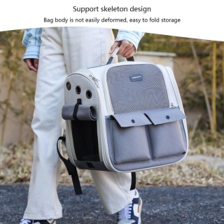Oxford-Stoff-Rucksack für Katzen und Hunde, große Kapazität, doppelte Schultertasche für Katzen, atmungsaktiv, tragbar, faltb
